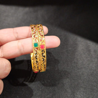 Heather Gold Bangle Set (Pair) (2.4, 2.6, 2.8) - ECLAT INDIAN JEWELSBangle, Kadas & Bracelets2.4