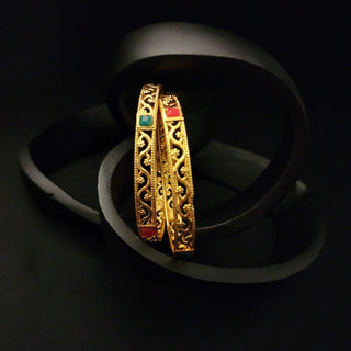 Heather Gold Bangle Set (Pair) (2.4, 2.6, 2.8) - ECLAT INDIAN JEWELSBangle, Kadas & Bracelets2.4