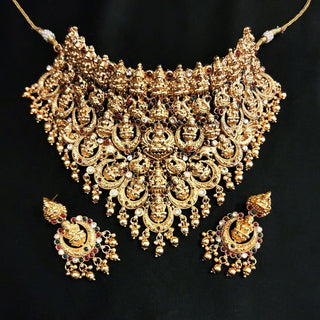 Heather Temple Gold Necklace Set - ECLAT INDIAN JEWELSNecklace SetsGold