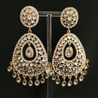 Heidi White Uncut Polki Earrings - ECLAT INDIAN JEWELSEarringsWhite