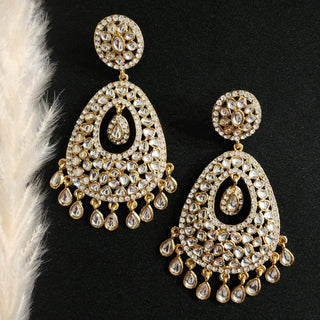 Heidi White Uncut Polki Earrings - ECLAT INDIAN JEWELSEarringsWhite