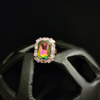 Holly Multicolour Adjustable Diamante Ring - ECLAT INDIAN JEWELSRingsRed