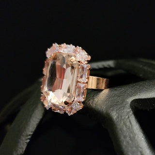 Holly Rose Gold Adjustable Diamante Ring - ECLAT INDIAN JEWELSRingsRose Gold