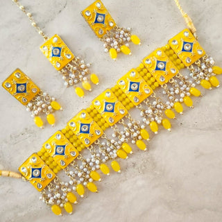 Holly Yellow Choker Set - ECLAT INDIAN JEWELSNecklace setsYellow