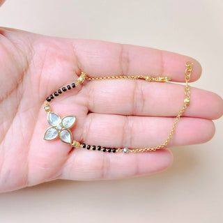 Illiana Hand Kundan Mangalsutra Bracelet - ECLAT INDIAN JEWELSMangalsutraWhite