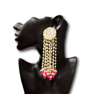 Ilyse Pink Pearl Tassel Earrings - ECLAT INDIAN JEWELSEarringsPink