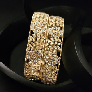Imogen Gold Bangles (Pair) (2.6, 2.8) - ECLAT INDIAN JEWELSBangle, Kadas & Bracelets2.4