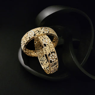 Imogen Gold Bangles (Pair) (2.6, 2.8) - ECLAT INDIAN JEWELSBangle, Kadas & Bracelets2.4
