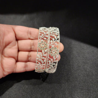 Imogen Silver Bangles (Pair) (2.6, 2.8) - ECLAT INDIAN JEWELSBangle, Kadas & Bracelets2.4