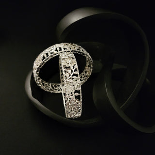 Imogen Silver Bangles (Pair) (2.6, 2.8) - ECLAT INDIAN JEWELSBangle, Kadas & Bracelets2.4