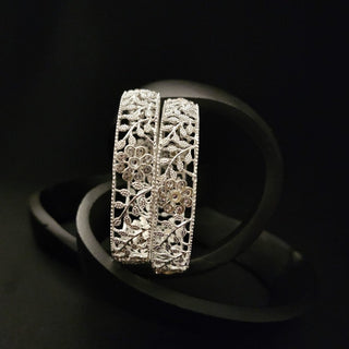 Imogen Silver Bangles (Pair) (2.6, 2.8) - ECLAT INDIAN JEWELSBangle, Kadas & Bracelets2.4