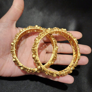 Ingrid 20k Gold Plated Bangle Set (Only 2.6 Left) - ECLAT INDIAN JEWELSBangle, Kadas & Bracelets2.6