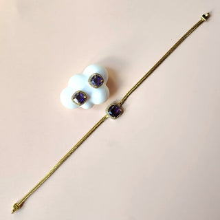 Irene Purple CZ Choker Diamond Simulant Necklace Set - ECLAT INDIAN JEWELSNecklace SetsPurple