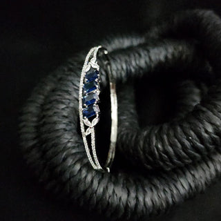 Isabella 2.8 Blue Diamond Simulant Bracelet - ECLAT INDIAN JEWELSBangle, Kadas & BraceletsBlue