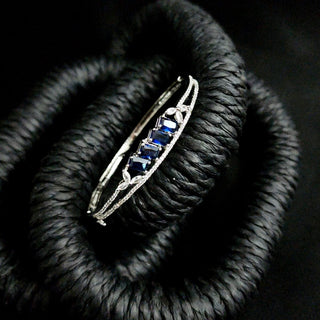 Isabella 2.8 Blue Diamond Simulant Bracelet - ECLAT INDIAN JEWELSBangle, Kadas & BraceletsBlue