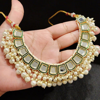 Isabella White Kundan Necklace Set with Maang Tikka - ECLAT INDIAN JEWELSNecklace SetsWhite