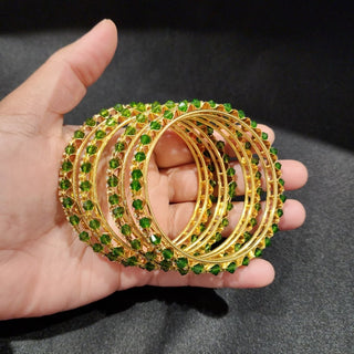 Izabella Green Bangles (Set of 4) (2.4, 2.6, 2.8) - ECLAT INDIAN JEWELSBangle, Kadas & Bracelets2.4