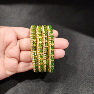 Izabella Green Bangles (Set of 4) (2.4, 2.6, 2.8) - ECLAT INDIAN JEWELSBangle, Kadas & Bracelets2.4
