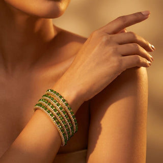 Izabella Green Bangles (Set of 4) (2.4, 2.6, 2.8) - ECLAT INDIAN JEWELSBangle, Kadas & Bracelets2.4
