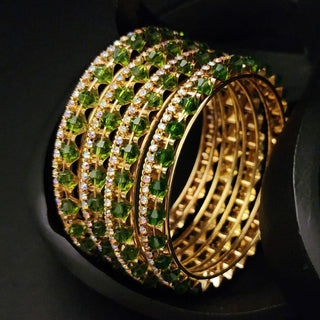 Izabella Green Bangles (Set of 4) (2.4, 2.6, 2.8) - ECLAT INDIAN JEWELSBangle, Kadas & Bracelets2.4