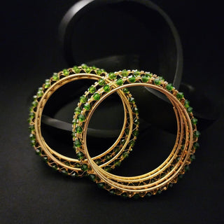 Izabella Green Bangles (Set of 4) (2.4, 2.6, 2.8) - ECLAT INDIAN JEWELSBangle, Kadas & Bracelets2.4