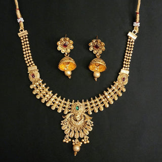 Jacie Rajwadi Gold Necklace Set - ECLAT INDIAN JEWELSNecklace SetsGold