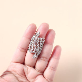 Jacinda Silver Adjustable Diamond Simulant Ring - ECLAT INDIAN JEWELSRingsSilver