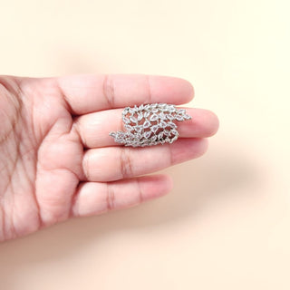 Jacinda Silver Adjustable Diamond Simulant Ring - ECLAT INDIAN JEWELSRingsSilver