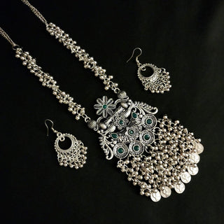 Jane Green German Silver Contemporary Necklace Set - ECLAT INDIAN JEWELSNecklace SetsOxidised Silver