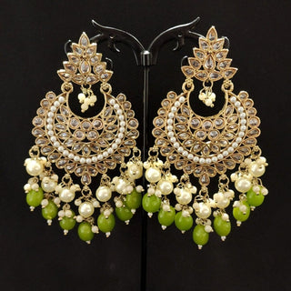 Jaycee Mehndi Green Reverse AD Dangler Earrings - ECLAT INDIAN JEWELSEarringsGreen