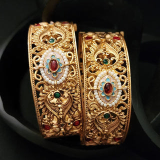 Jenna Gold Kada Openable Bangle Set (2.6, 2.8) - ECLAT INDIAN JEWELSBangle, Kadas & Bracelets2.4