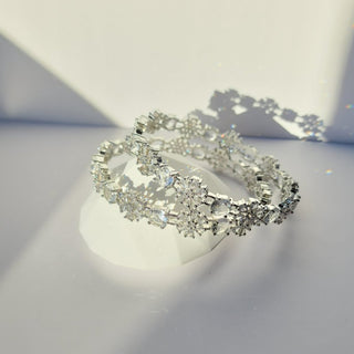 Jenna Silver CZ Diamond Bangle (Pair) (2.4,2.6, 2.8) - ECLAT INDIAN JEWELSBangle, Kadas & Bracelets2.6