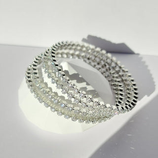 Jennifer Silver CZ Diamond Bangle (Pair) (2.6, 2.8) - ECLAT INDIAN JEWELSBangle, Kadas & Bracelets2.6