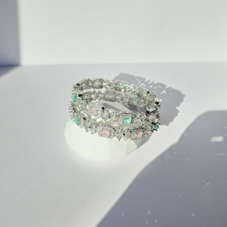 Jenny Mint and Pink CZ Diamond Bangle (Pair) (2.4,2.6, 2.8, 2.10) - ECLAT INDIAN JEWELSBangle, Kadas & Bracelets2.4