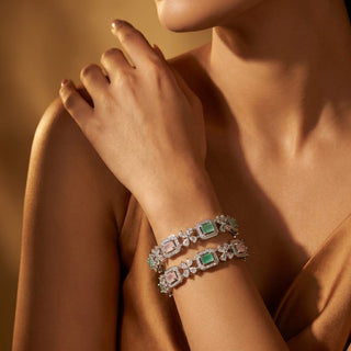Jenny Mint and Pink CZ Diamond Bangle (Pair) (2.4,2.6, 2.8, 2.10) - ECLAT INDIAN JEWELSBangle, Kadas & Bracelets2.4
