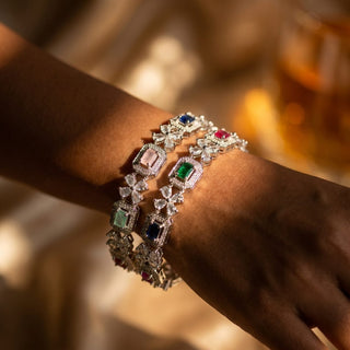Jenny Multicolour CZ Diamond Bangle (Pair) (2.4,2.6, 2.8, 2.10) - ECLAT INDIAN JEWELSBangle, Kadas & Bracelets2.4