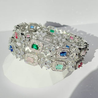 Jenny Multicolour CZ Diamond Bangle (Pair) (2.4,2.6, 2.8, 2.10) - ECLAT INDIAN JEWELSBangle, Kadas & Bracelets2.4