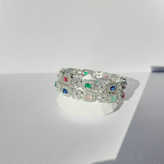 Jenny Multicolour CZ Diamond Bangle (Pair) (2.4,2.6, 2.8, 2.10) - ECLAT INDIAN JEWELSBangle, Kadas & Bracelets2.4