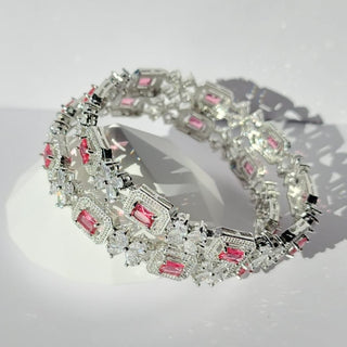 Jenny Red CZ Diamond Bangle (Pair) (2.4,2.6, 2.8, 2.10) - ECLAT INDIAN JEWELSBangle, Kadas & Bracelets2.6