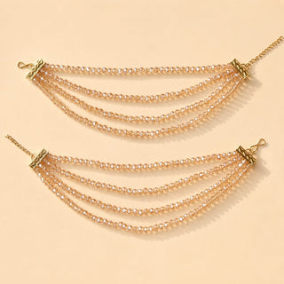 Jolie Gold Baahubali Earring Sahara Hair Chains - ECLAT INDIAN JEWELSEarringsGold
