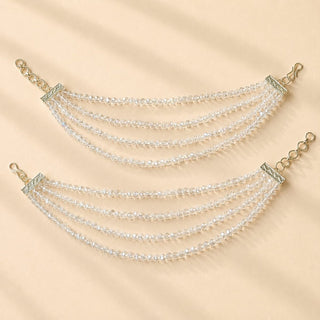 Jolie White Baahubali Earring Sahara Hair Chains - ECLAT INDIAN JEWELSEarringsWhite