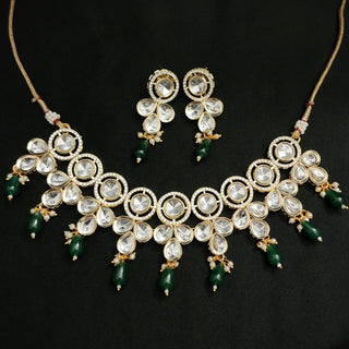 Jordyn Green Kundan Necklace Set - ECLAT INDIAN JEWELSNecklace SetsGreen