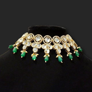 Jordyn Green Kundan Necklace Set - ECLAT INDIAN JEWELSNecklace SetsGreen