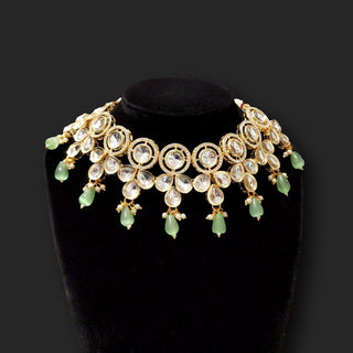 Jordyn Light Green Kundan Necklace Set - ECLAT INDIAN JEWELSNecklace SetsGreen