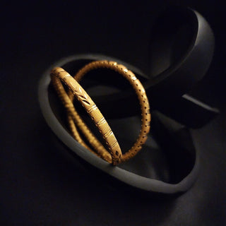 Josephine 20k Gold Finish Bangle Set (Pair) (2.4, 2.6, 2.8 & 2.10 Available) - ECLAT INDIAN JEWELSBangle, Kadas & Bracelets2.6