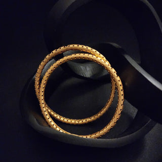 Josephine 20k Gold Finish Bangle Set (Pair) (2.4, 2.6, 2.8 & 2.10 Available) - ECLAT INDIAN JEWELSBangle, Kadas & Bracelets2.6