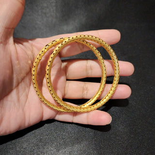 Josephine 20k Gold Finish Bangle Set (Pair) (2.4, 2.6, 2.8 & 2.10 Available) - ECLAT INDIAN JEWELSBangle, Kadas & Bracelets2.6
