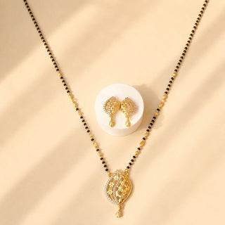 Julia Gold Mangalsutra CZ Diamond Pendant Necklace - ECLAT INDIAN JEWELSMangalsutraGold