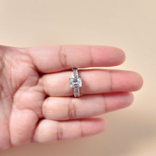 Julia Silver Solitaire Adjustable Diamond Simulant Ring - ECLAT INDIAN JEWELSRingsSilver