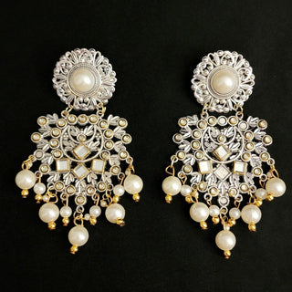 Juliana White German Silver Earrings - ECLAT INDIAN JEWELSEarringsSilver